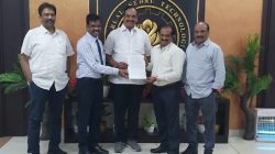 Receiving Permanent Affiliation Letter from VC, JNTUK in the presence of Rector and DAA