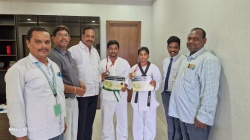 RISE students won medals in JNTUK Taekwondo.